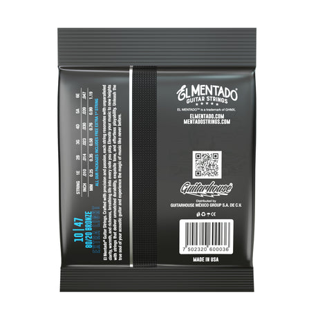10|47 80/20 BRONZE : Acoustic Guitar Strings 12-PACK | EL MENTADO™