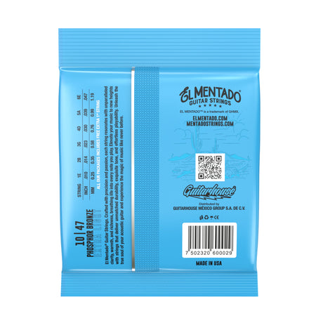 10|47 PHOSPHOR BRONZE : Acoustic Guitar Strings 6-PACK | EL MENTADO™