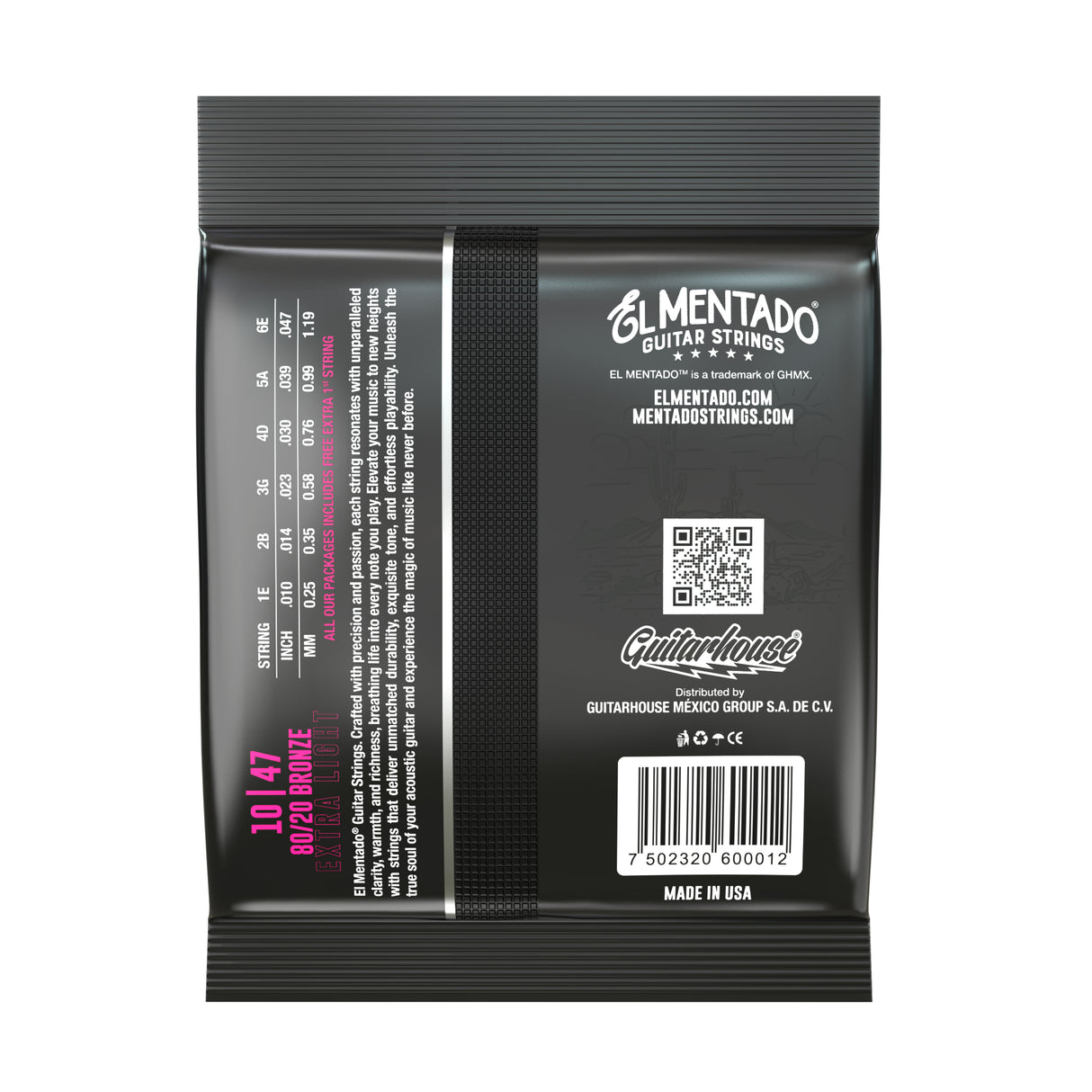 10|47 80/20 BRONZE Docerola Guitar Strings (Pairs) | EL MENTADO™