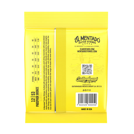 12|53 PHOSPHOR BRONZE : Acoustic Guitar Strings 12-PACK | EL MENTADO™