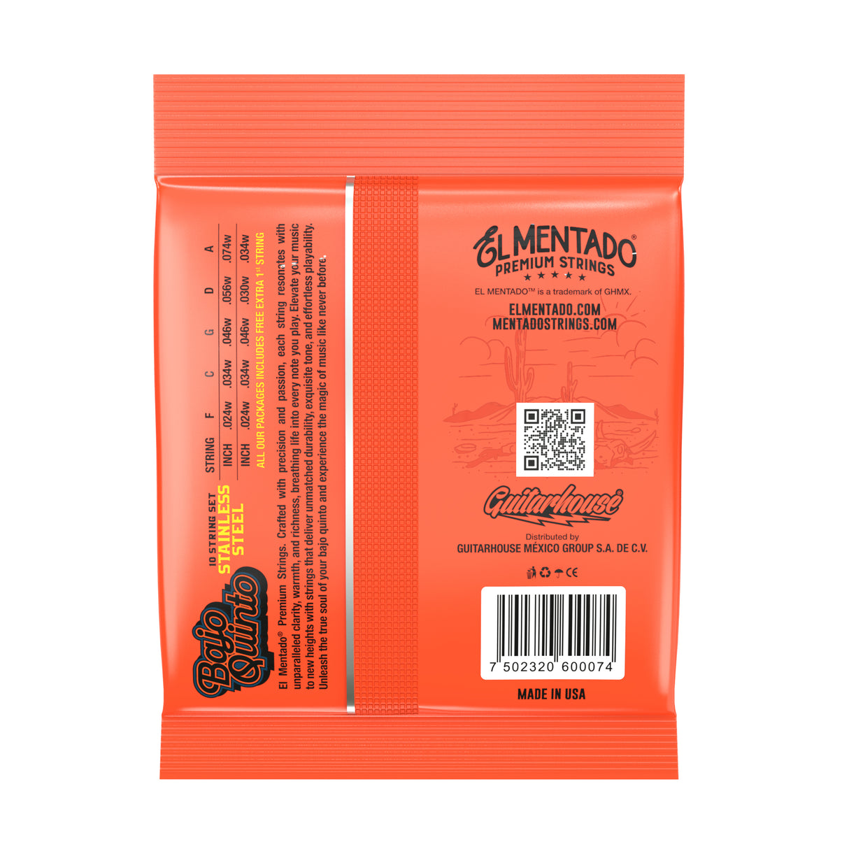 STAINLESS STEEL : Bajo Quinto Strings (Ball End) | EL MENTADO™